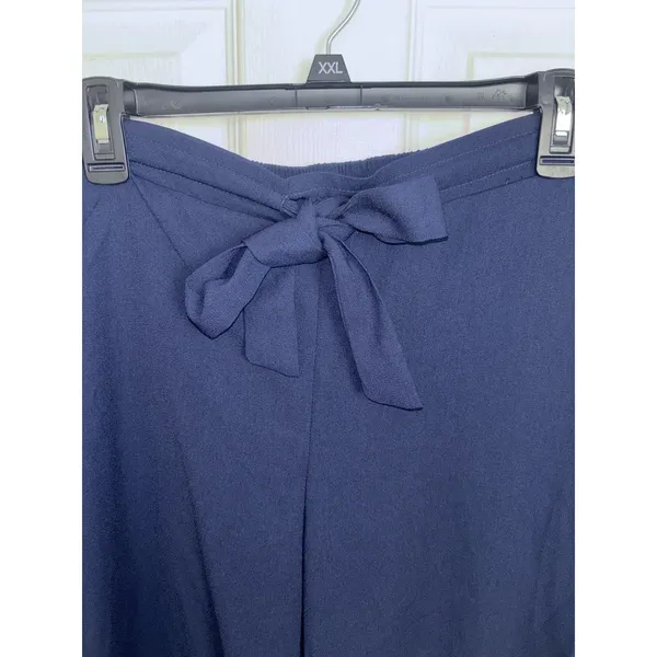 NWOT Maurice's Navy Wide Leg Pull On Crop Pant Large Pockets Beachy Casual - Image 5