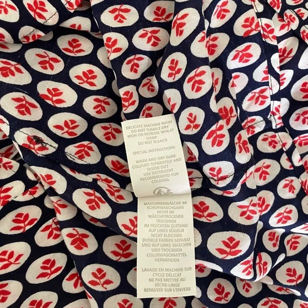NWT!! BODEN Edna Tunic Top Retro Floral Navy Blue Red Preppy Polka Dot Size 6 - Image 10