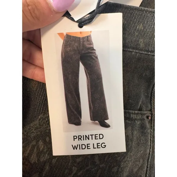 Refrain Los Angeles Printed Wide Leg Denim Pants Women’s Size 1/25 - Image 5