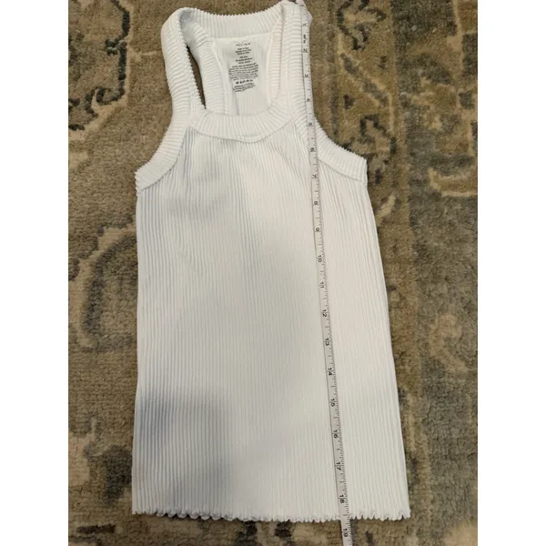 Free People Movement Women’s White Racerback Scalloped Tank Top Size XS/S NWT - Image 8