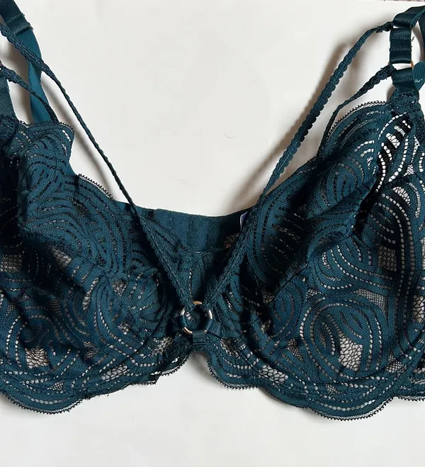 Rougegorge BlueGreen Sexy Lace Underwire Bra. Size FR 95E/ EUR 80E / US 36D - Image 9