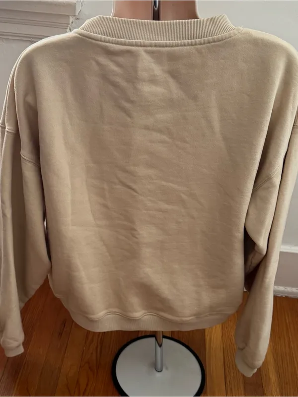 Parade Beige Embroidered Crewneck 100% cotton Sweatshirt, size M loungewear - Image 2