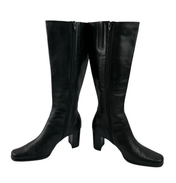 *Worthington Renee Boots Women’s Size 8 Black Leather Tall Classic Dark Acadamia - Image 9
