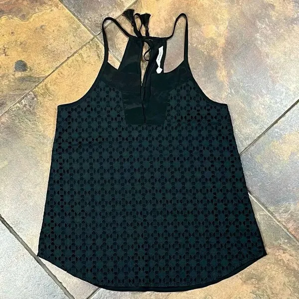 Athleta Black Eyelet Dunes Tank Top Small - Image 7