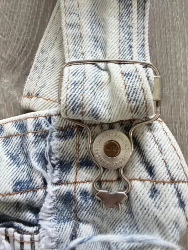 Vintage Kansas Jeans Acid Wash Patchwork Denim Shortalls M - Image 7