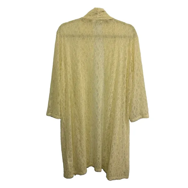 Shannon Ford New York Floral Ivory Lace Open Romantic Kimono Topper Cardigan 2X - Image 7