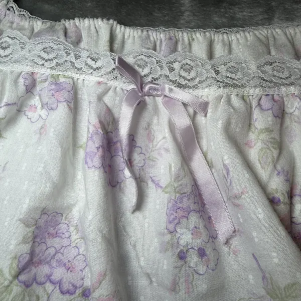 Vintage Womens Size Medium Floral Nightgown Robe Set Purple Lace Made in USA - Image 15