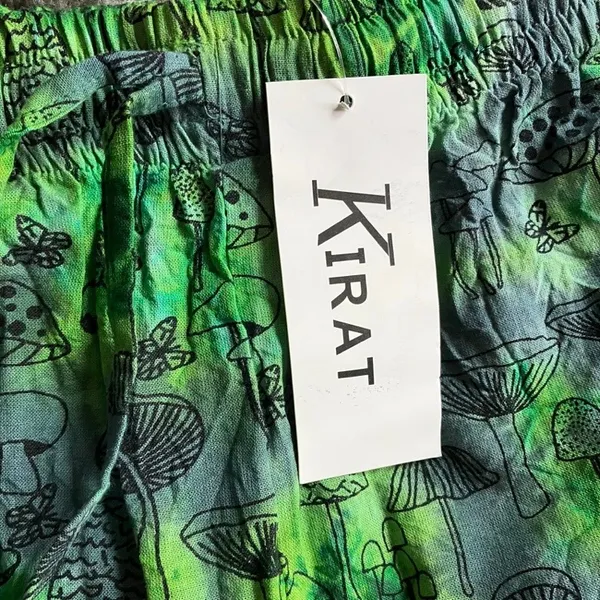Baggy Trippy Hippie Mushroom Tie Dye Elastic Waist Pants - One Size - Image 7