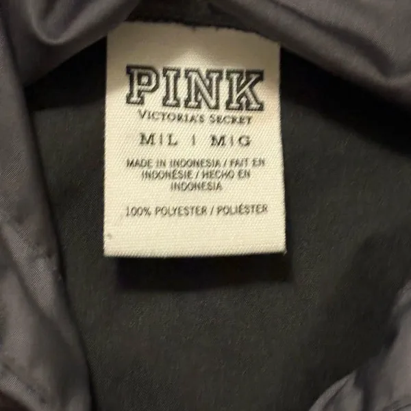 Victoria’s Secret Pink Gray and Black Hooded Windbreaker Size M/L - Image 16