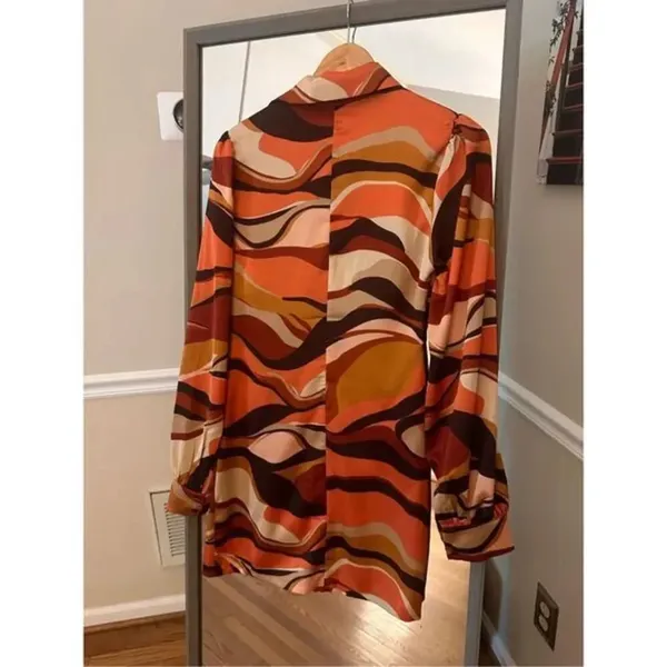 HYFVE Brown Printed Button Down Dress Small NWT - Image 4
