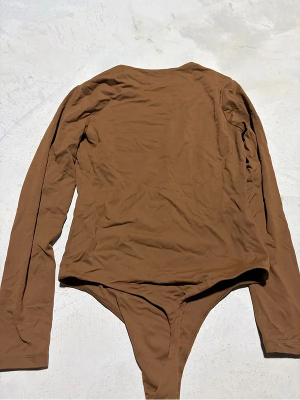 Nuuds Long Sleeve Brown Bodysuit small - Image 6