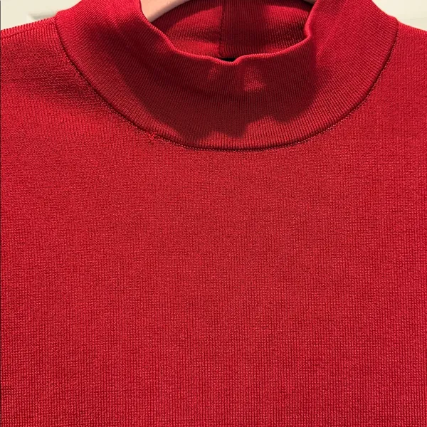 Guess Red Mock Neck Sweater Dress‎ Size M NWT Bodycon Ribbed Knit Chic - Image 3