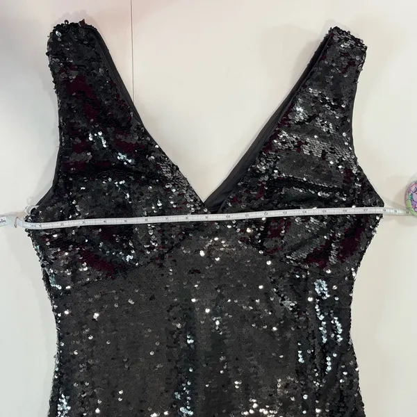 NWT Lulus Shimmering Nights Black Sequin Sleeveless Midi Dress LARGE‎ - Image 8