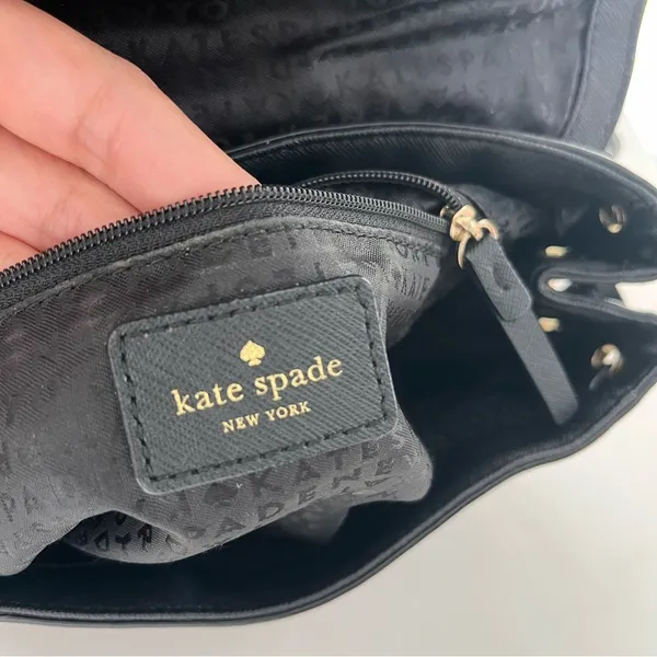 Kate Spade Jessie Laurel Way Black Saffiano Leather Backpack Gold Hardware - Image 7