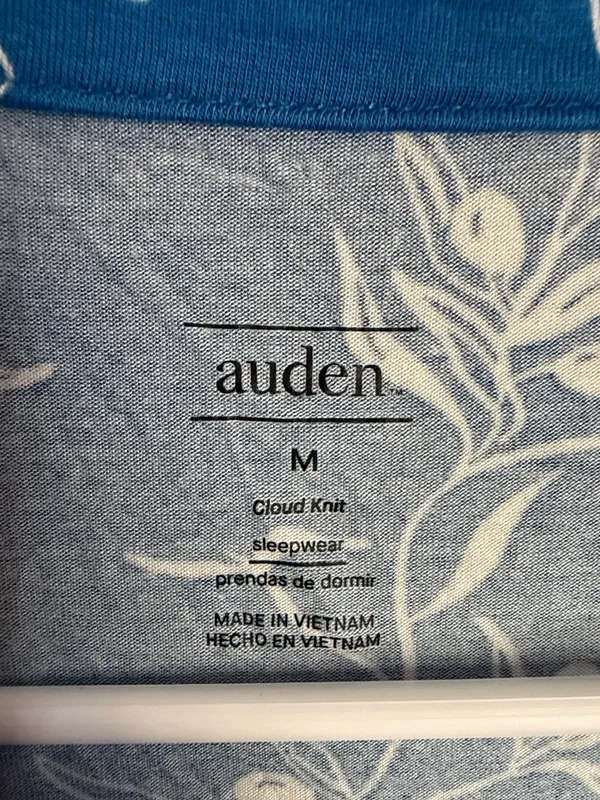 Auden Short sleeve button down pajama shirt Blue Size M - Image 2