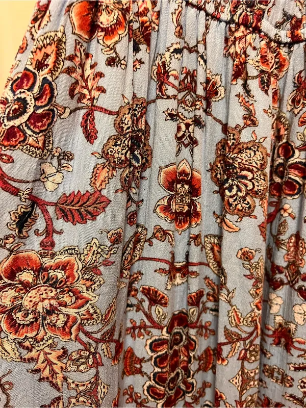 American Rag Light Blue Floral Maxi Dress with Rust Accents - Image 3