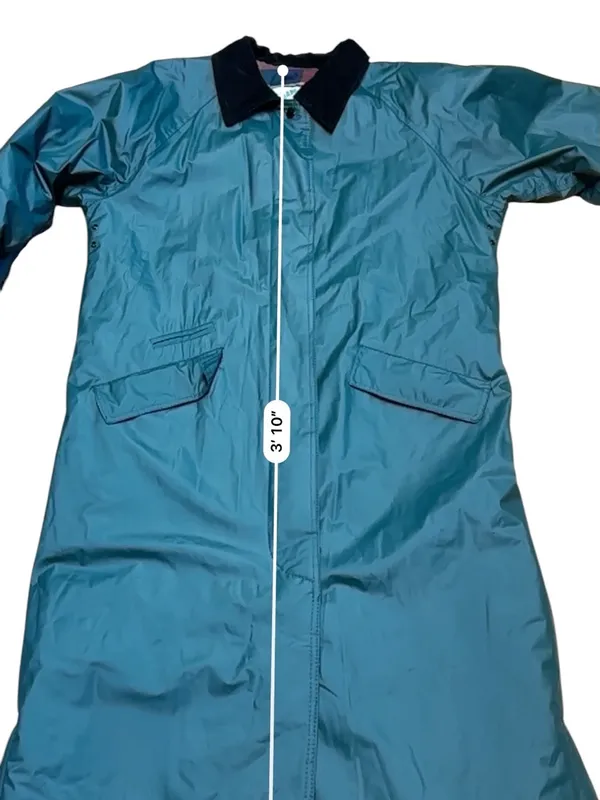 Vintage Misty Harbor Green Plaid Women’s Size M Flannel Lined Rain Coat - Image 12