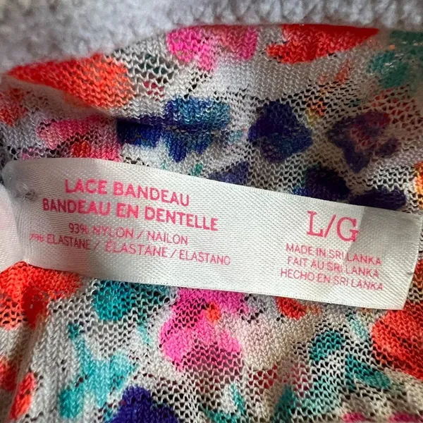 VICTORIA'S SECRET PINK Multicolor Floral Print Lace Bandeau Bra, Large - Image 6