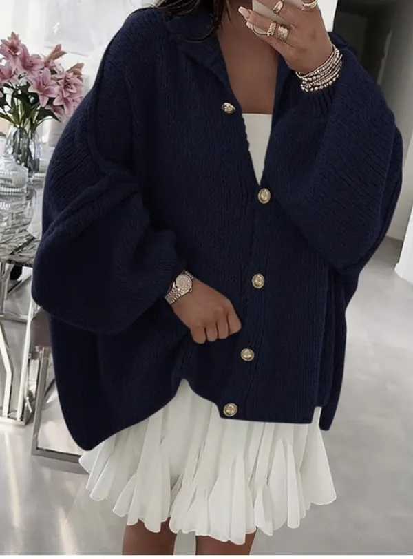 Pretty Garden Button Up Collar Cardigan Sweater - Image 2