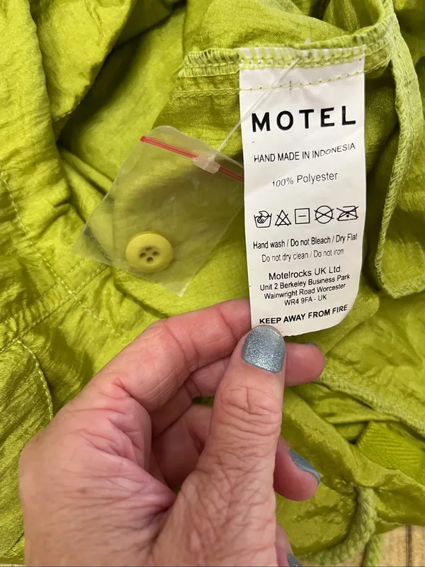 NWOT Motel Rocks Lime Green Cargo Drawstring Trousers "Pickle" size S - Image 7