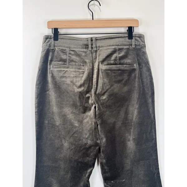 Anthropologie Maeve Womens Pants Gray Velvet Bootcut Stretch High Rise Size 6 - Image 10