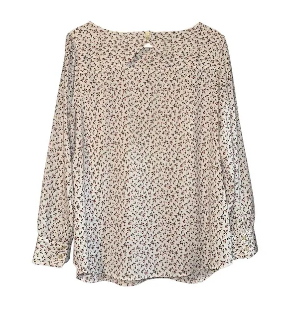 Loft Ditzy Floral Blouse Womens 16 Flowy Lightweight Work Career Blouson Sleeves - Image 3