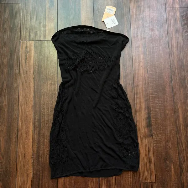 Tiger Mist Black Lise Bodycon Mini Tube Distressed Dress - Image 5