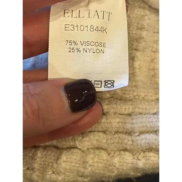 Elliatt Sweater Women Small Beige Ivory Knit Knit Open Front Long Line Cardigan - Image 10