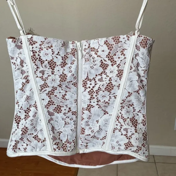 House of CB‎ ‘Mila’ Ivory Lace underwired woven corset NWOT size L A-C - Image 4