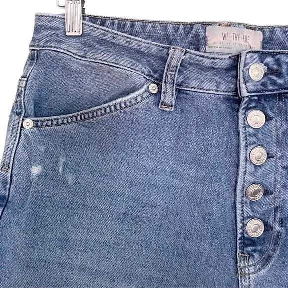 Free People We The Free Raw Hem High Rise Straight Leg Jeans Women’s Size 30 - Image 4