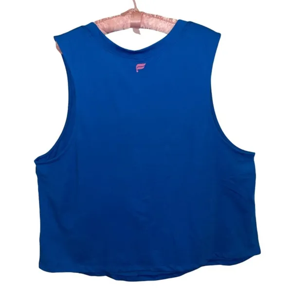 Fabletics Cropped Feel Good...Mantra Muscle Tank Electric Blue size 3X NEW - Image 2
