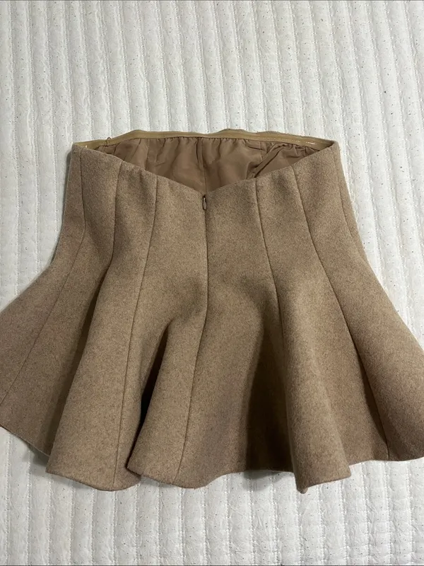 Strapless Brown Flared Tube Top Size XXS - Image 3