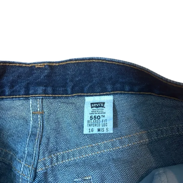 Levi's VTG 550 Relaxed Fit Tapered Leg Jeans Dark Wash Size 16 Short - Image 5