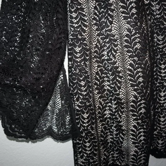 Keepsake the label Uptown black Lace mock neck Whimsigoth grunge dress XS - Image 10