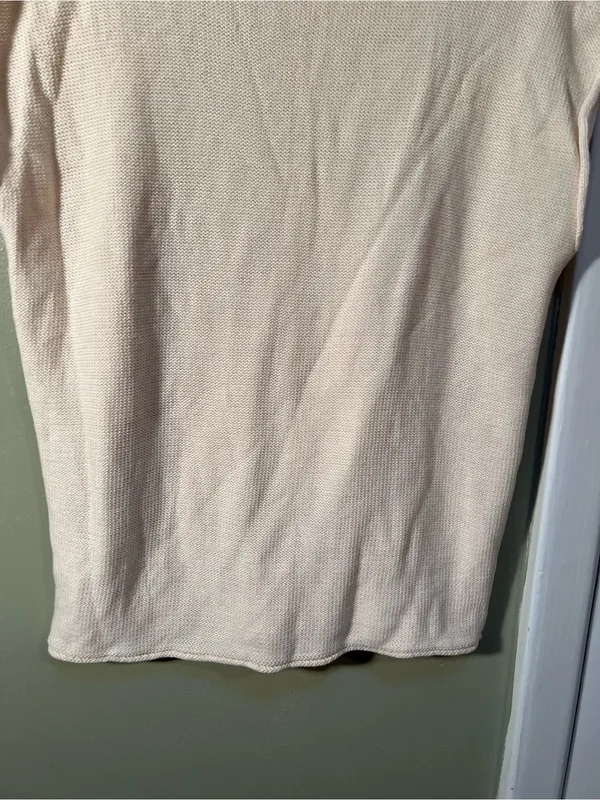 Women’s Size Medium Cap Sleeve Sweater Vest Crewneck Apricot Cream Orange RC6487 - Image 9