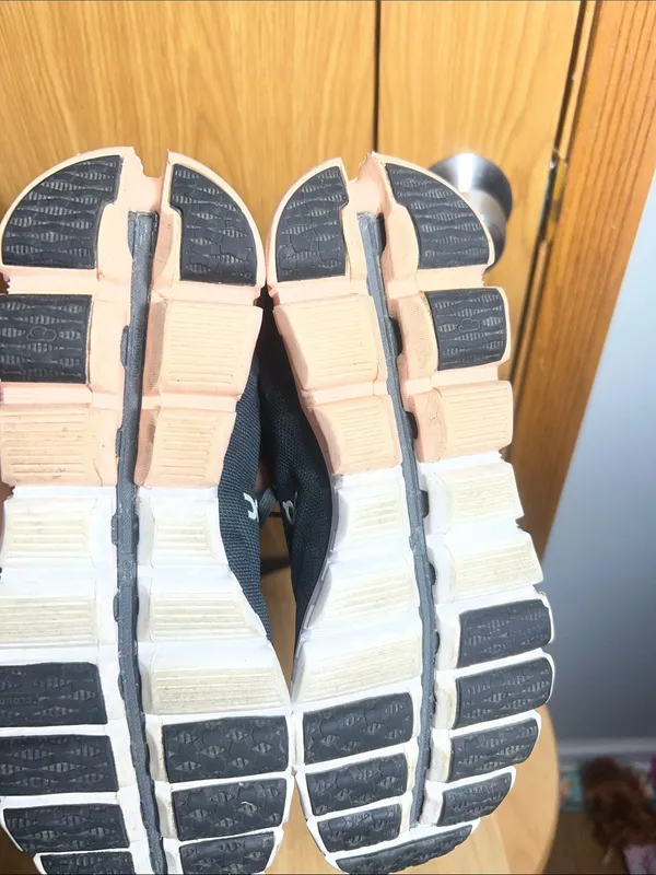 On Running Black Athletic Shoes with Pink Accents - Image 5