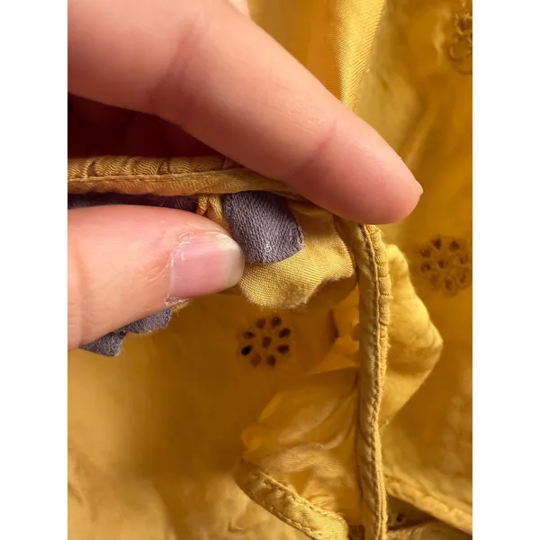Anthropologie Vanessa Virginia Sadie Eyelet Swing Tank Mustard Yellow Bettina - Image 7