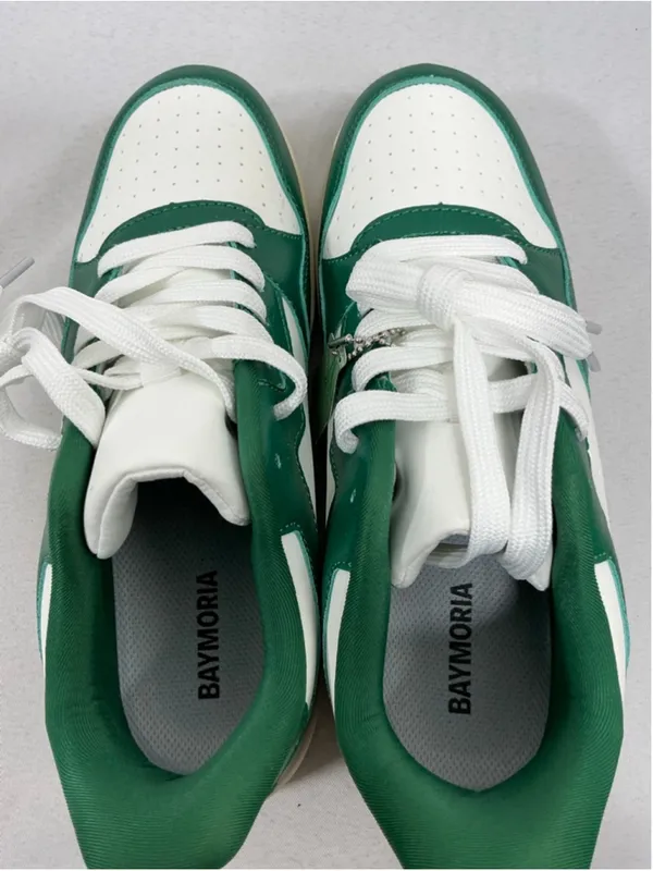 Women's BAYMORIA Green and White Sneakers Size 9 - Image 4