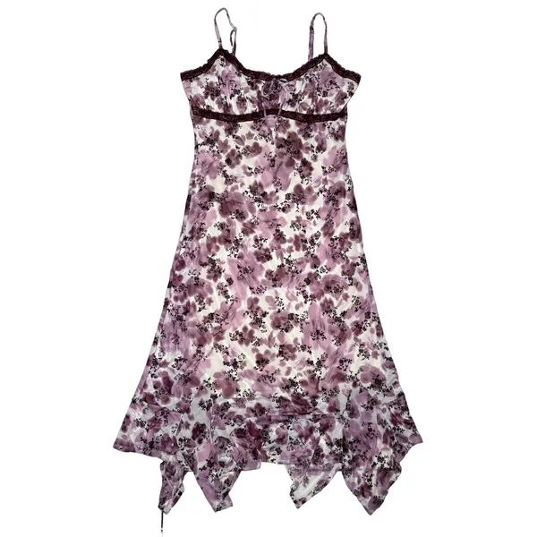 Planet Heart‎ Velvet Floral Babydoll Slip Dress XL Asymmetrical Hem Romantic Y2K - Image 10