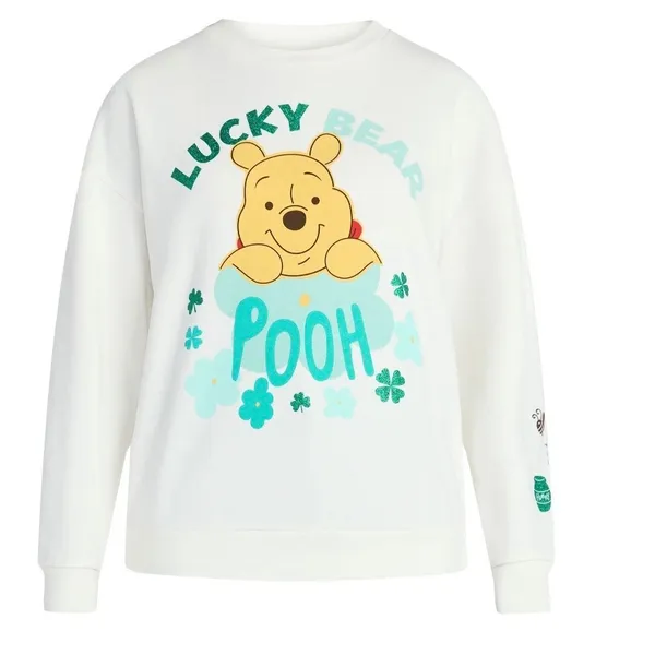 Disney Winnie the Pooh Lucky Bear St‎ Patricks Day Sweatshirt Cream NWT Size XS - Image 8