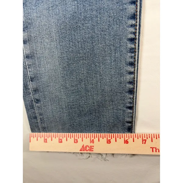 Levis Wedgie Straight High Rise Distressed Raw Hem Jeans Blue 24x28 NEW US Sz 0 - Image 11