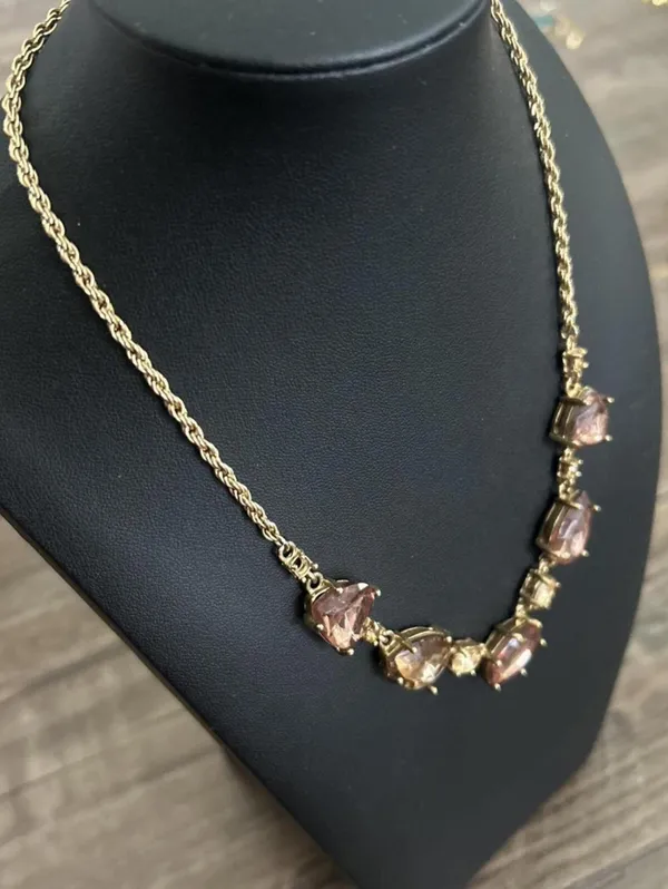 Amber Rhinestone Short Necklace for Women - Image 2