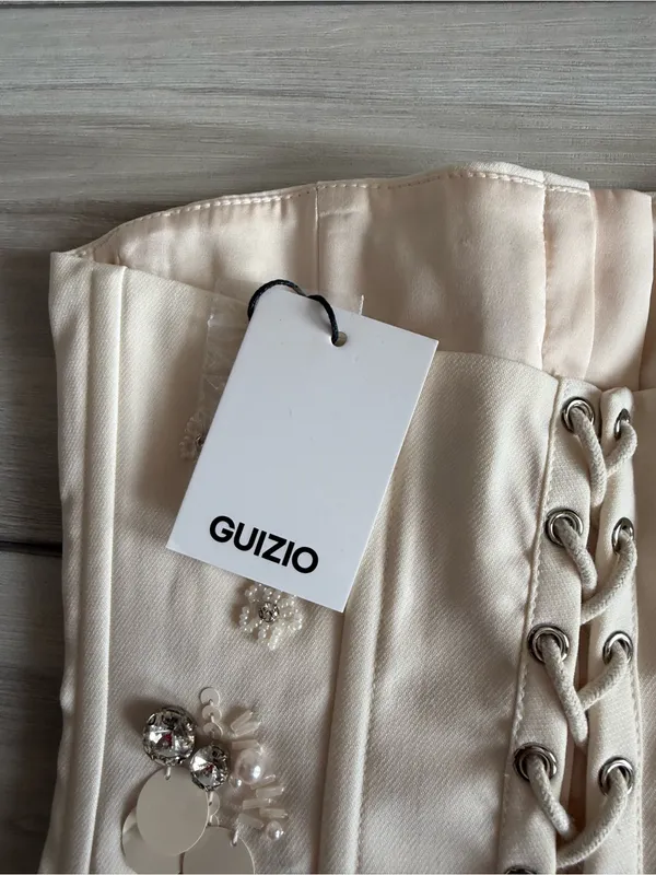 Guizio Embellished Twill Corset Ivory XXS NWT IN PACKAGE - Image 10