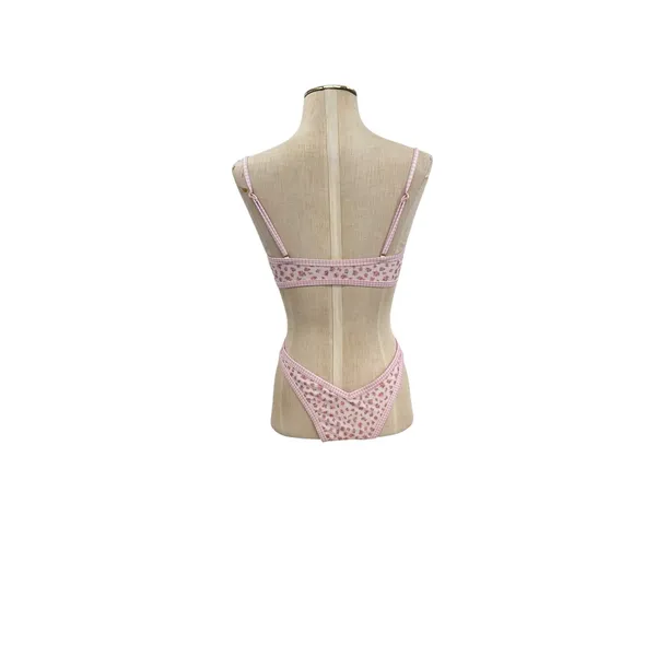 Strawberry Milk Mob Ginger‎ Bread Bikini Set Floral Gingham Pink Size Small - Image 8