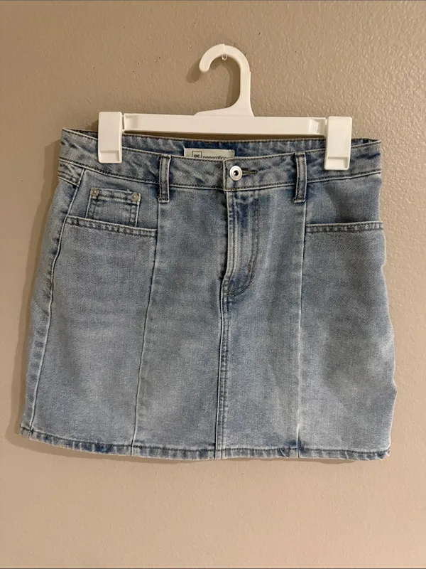 Celebrity Pink Light Blue Denim Mini Skirt - Image 2