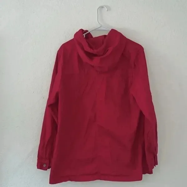 Flawed barn jacket 100% cotton utility chore jacket denim button down zipper Red Size M - Image 2