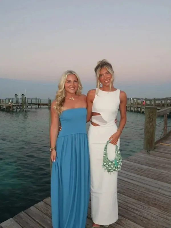 SOLID & STRIPED The Strapless Soglio Dress in French Blue Size Small - Image 3