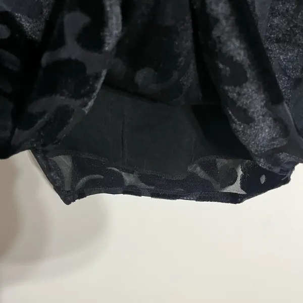 Belinda USA Velvet Burnout Dress Halter Style Black Size Medium Vintage 90s‎ - Image 4