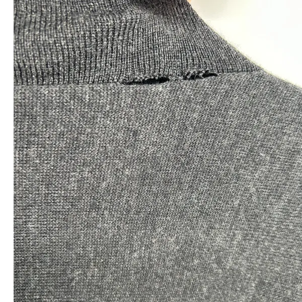 Eileen Fisher Womens‎ Gray Merino Wool Asymmetric Turtleneck Sweater XS Neutral - Image 5