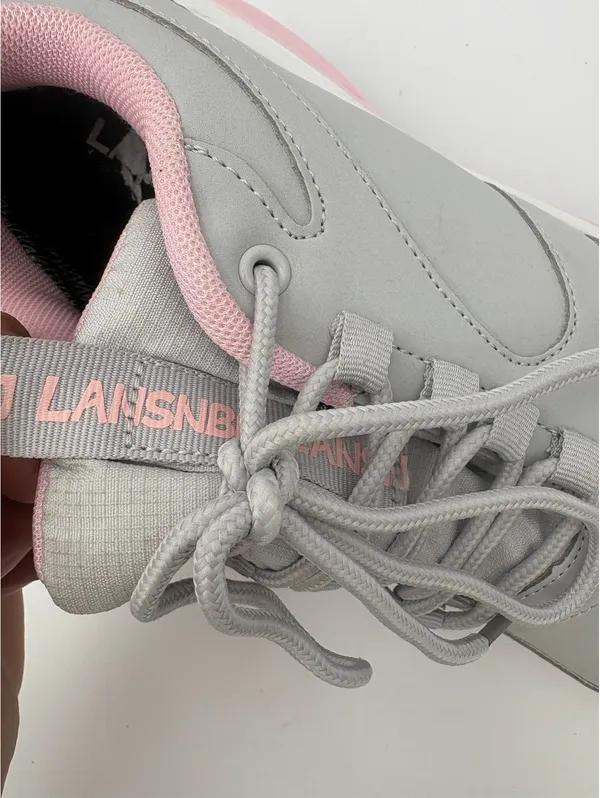 Lansnbo $55 Waterproof Woman’s 8 Gray and Pink Stylish Athletic Sneakers Comfort - Image 3